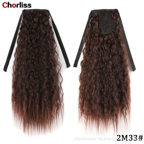 Hot Sale Fashion Wholesale Wrap Ponytail Hair Extensions Curly Weave Ponytail Hair Piece Synthetic Hair Clip Ponytail For Woman